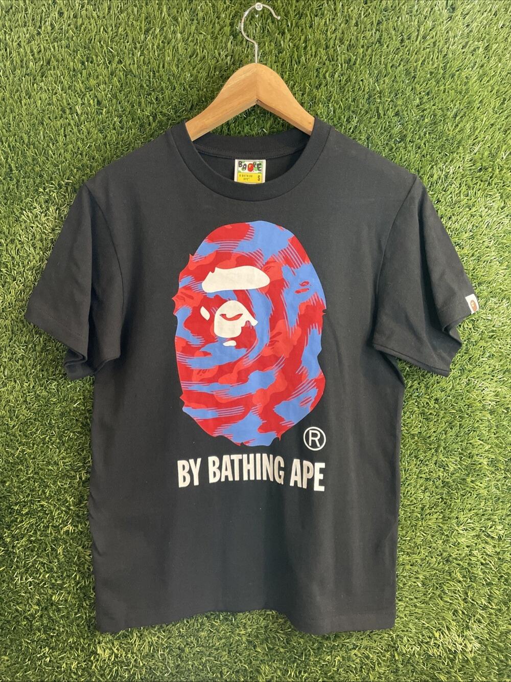 A Bathing Ape BAPE Stroke Camo By Bathing Ape Tee Black Red Shirt Size S Small